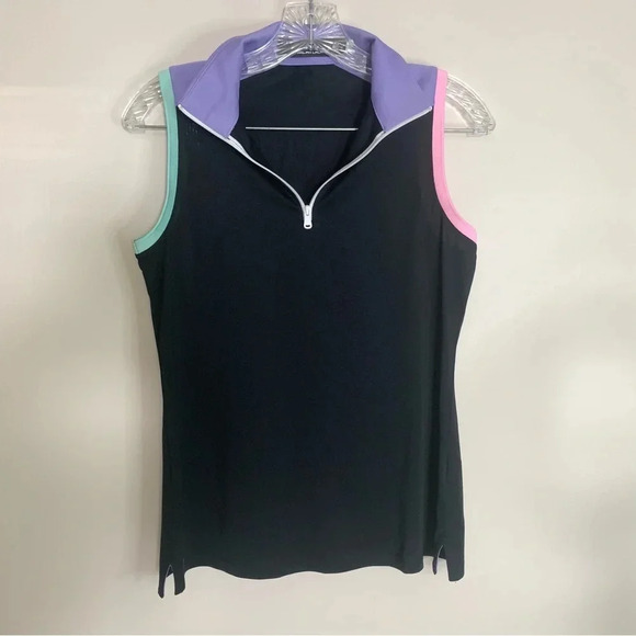 Ralph Lauren Black Colourful  1/4 Zip Gold Shirt S - Picture 1 of 6